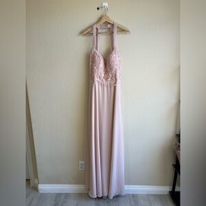 Mori Lee by Madeline Gardner Blush colored Bridesmaid formal evening Dress 12